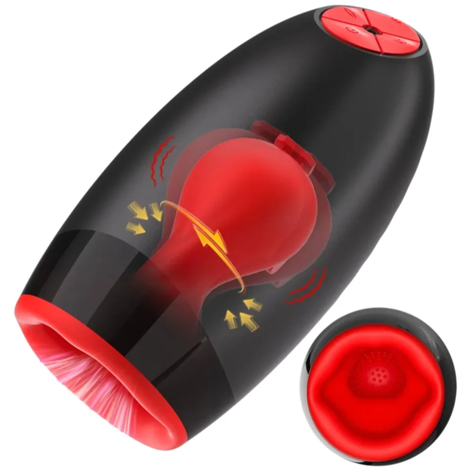 Automatic Male Masturbator Penis Training Vibrator Glans Stimulator Real Penis Blowjob Masturbation Cup Adult Sex Toys For Men18