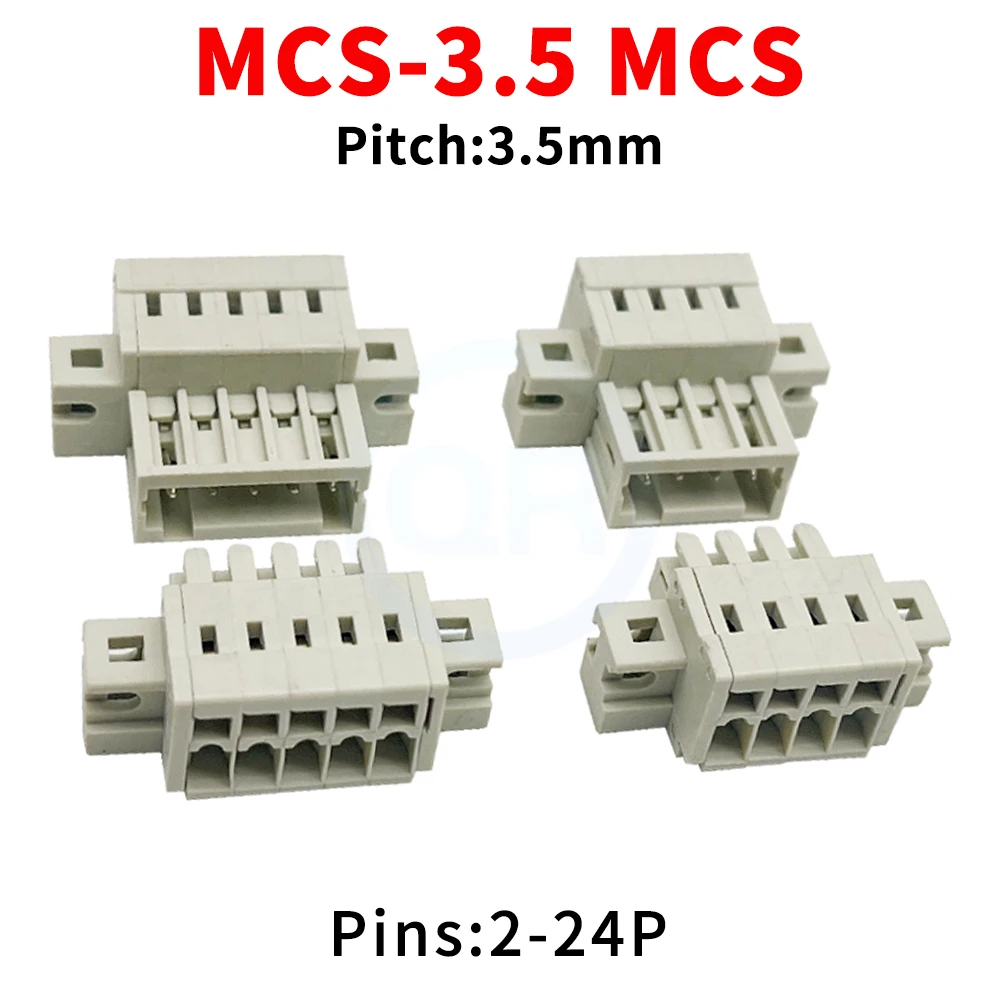 

(10 pcs) MCS 3.5MM Spring Loaded Solderless Terminal Block Quick Connector Plug-In with Fixed Set MCS-3.5 2-12Pin