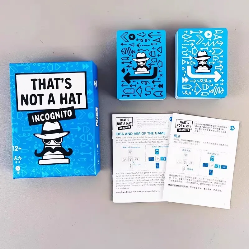مجموعة ألعاب Happy Party Not a Hat Board مع بطاقة أساسية وممتدة تتسع لـ 3-8 لاعبين لجميع الأعمار - ممتعة وذاكرة