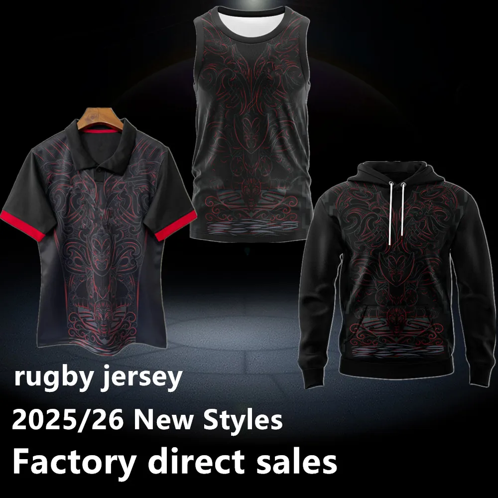 

2026 Новая Зеландия, Джерси для регби Маори, куртка с капюшоном, поло для женщин и мужчин, детская рубашка для регби, жилет, детская футболка