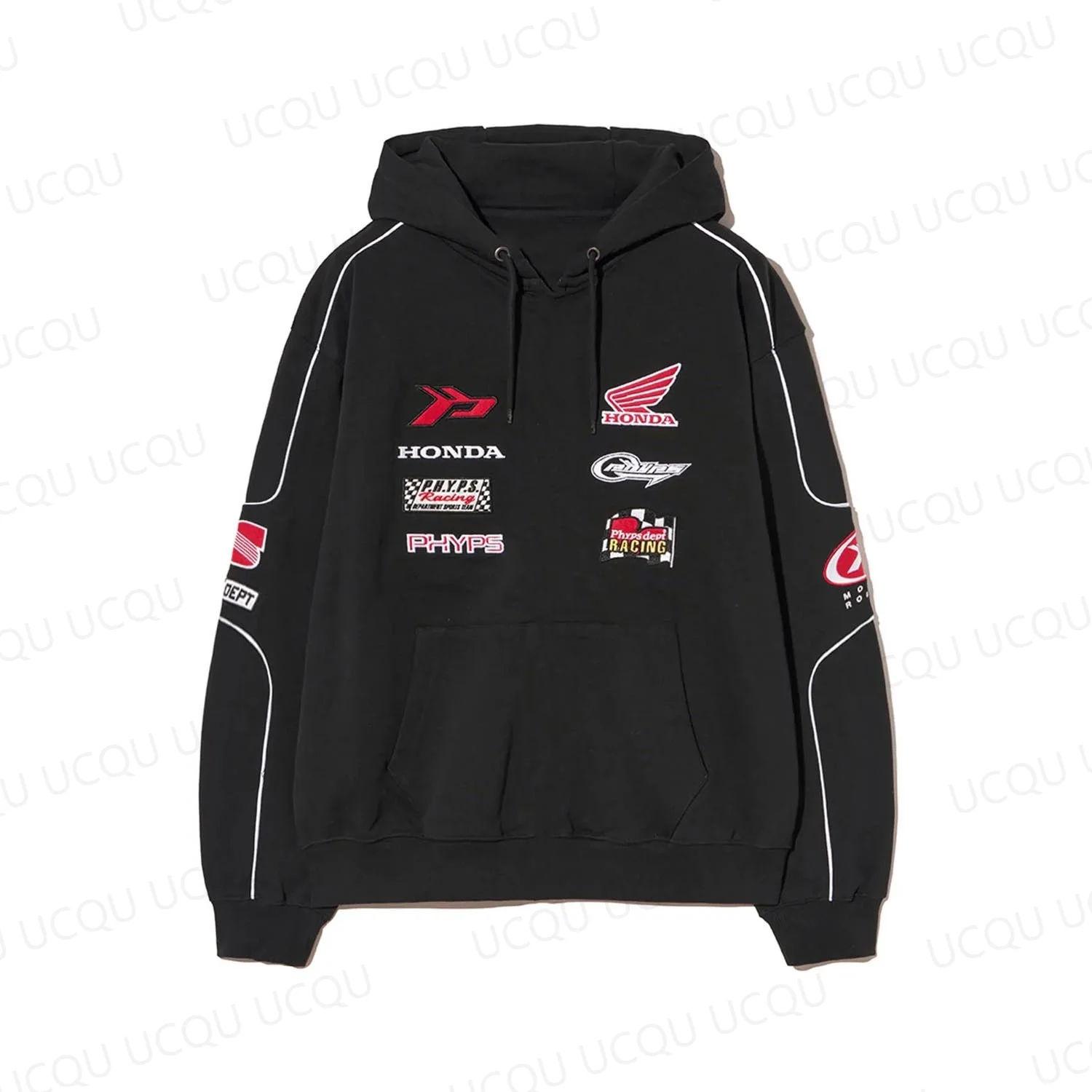 

Honda Multi Graphic Patch Hoodie Pullover Sweatshirt Moto Racing Team Apparel Biker Streetwear Casual Motorcycle Sportswear Top