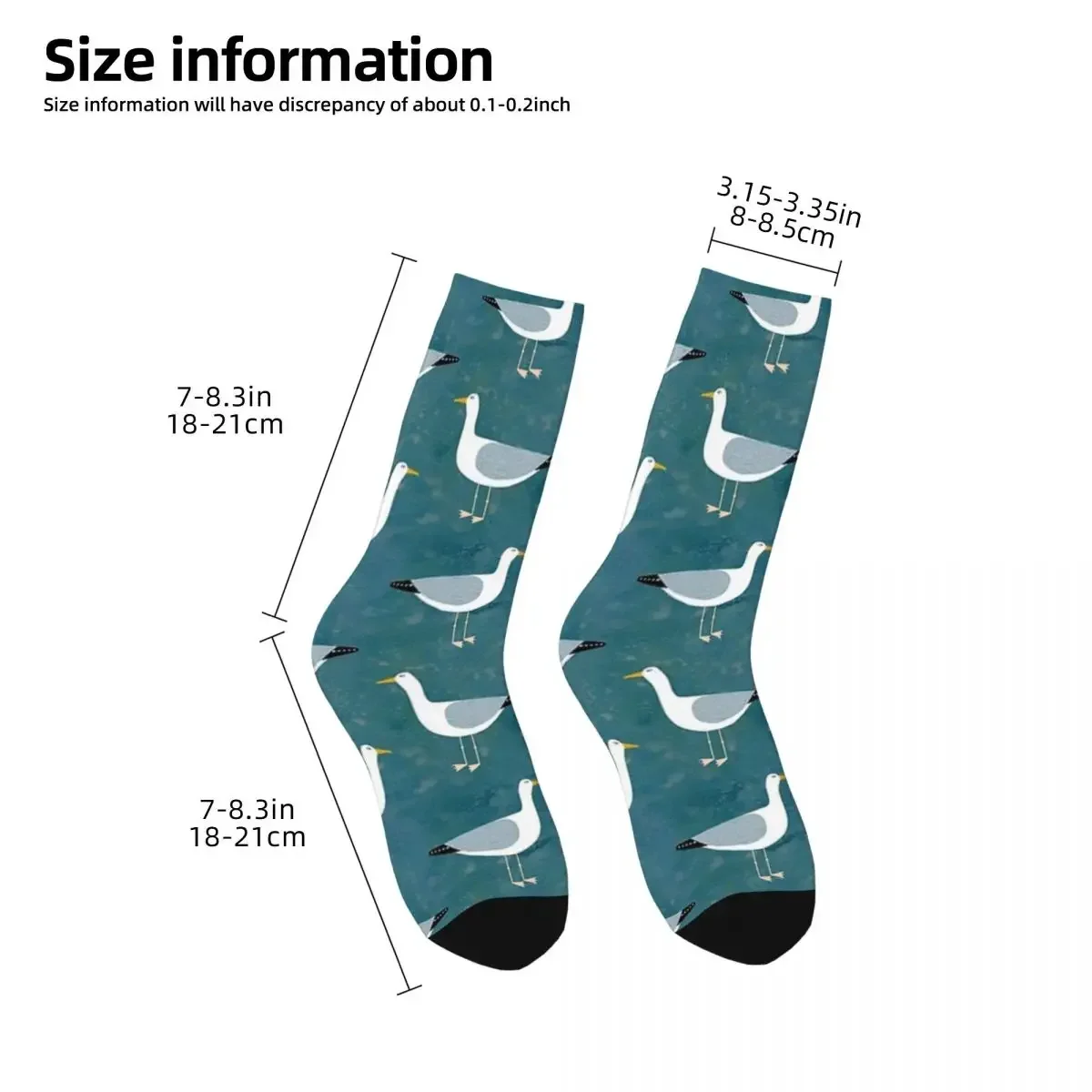 Seagull Standing Socks Harajuku High Quality Stockings All Season Long Socks Accessories for Man's Woman's Birthday Present