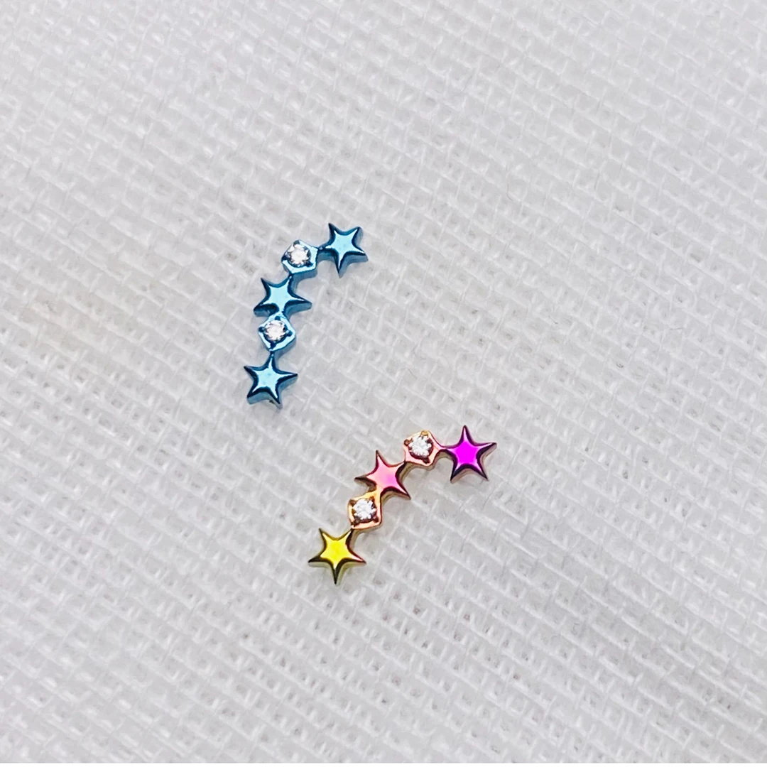 MDNEN Fashion Jewelry Piercing Jewelry ASTM F136 Impant Grade Titanium Shooting star Titanium  Piercing Jewelry Tops