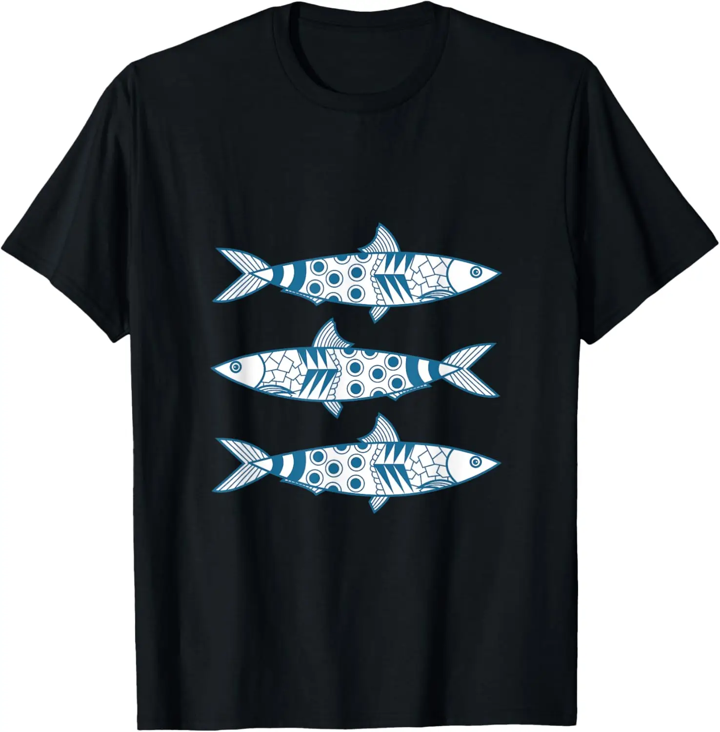 

Portuguese Lisbon Sardines Pattern Azulejos White T-Shirt