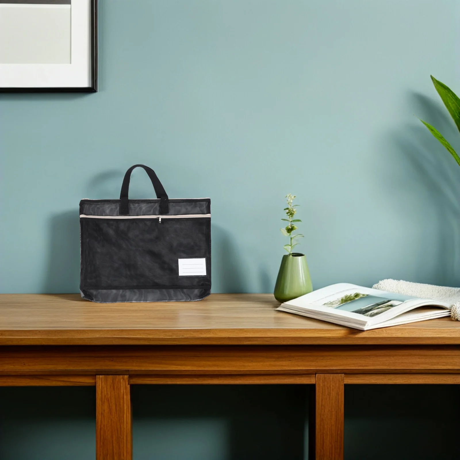 2pcs A3 Large Capacity Mesh Zipper Document Bag Durable Nylon Art Portfolio Organizer For Posters School Office Travel Storage