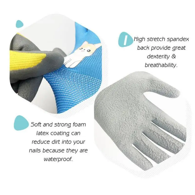 Cartoon Children Fun Labor Protective Gloves Gardening Pulling Grass Picking Dish Thickened Wear-Resistant Non-Slip Latex Gloves