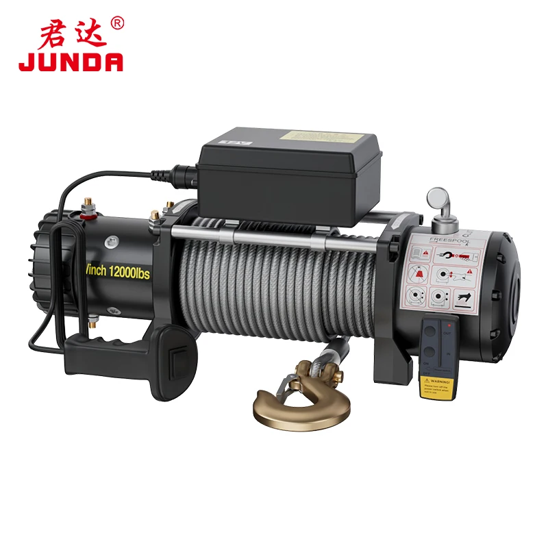 Junda ATV Electric Winch, 2000 lbs, 3000 lbs, 12V, 24V, UTV, SUV