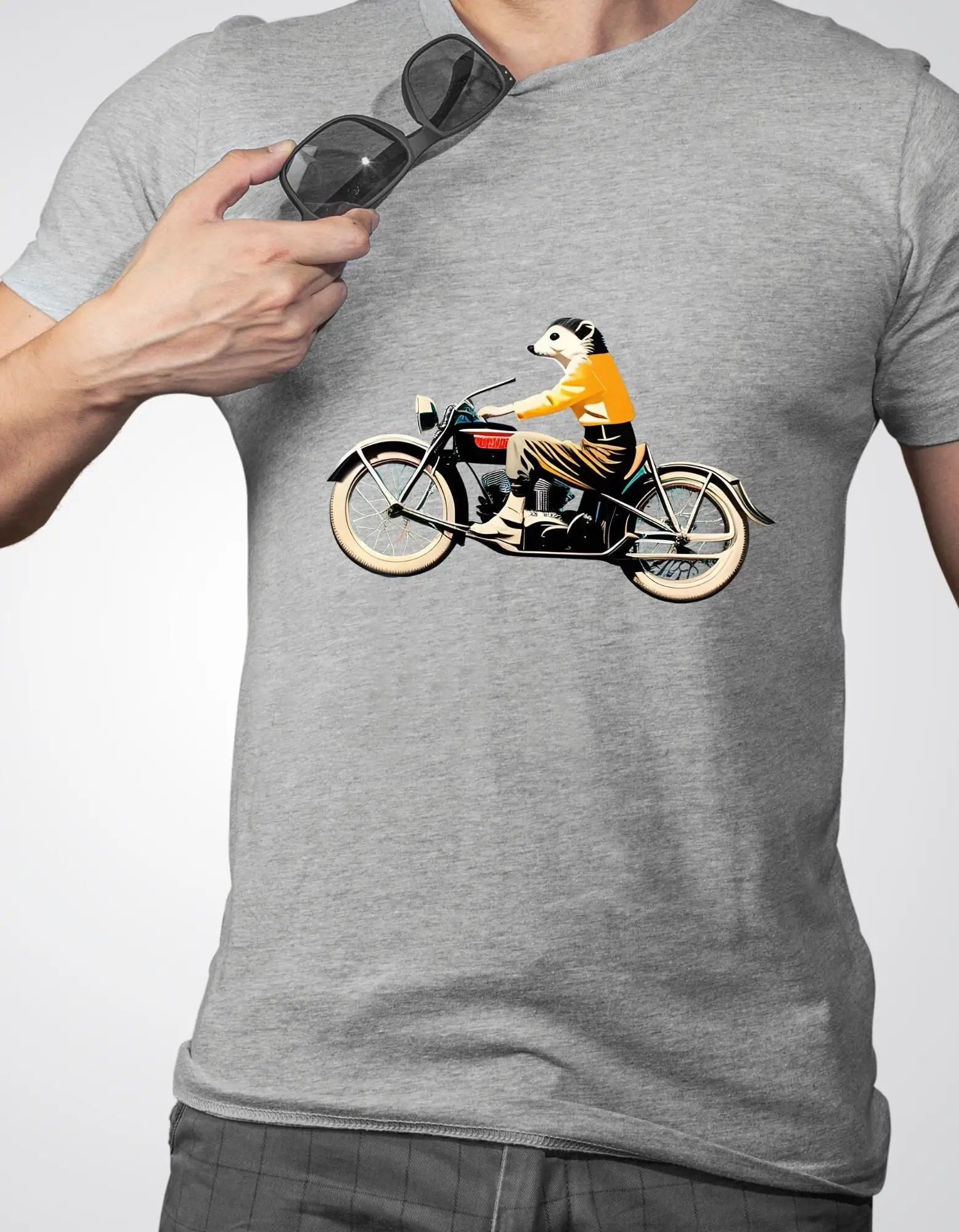 Possum On Motorcycle T Shirt Funny Bike Opossum Opposum Biker