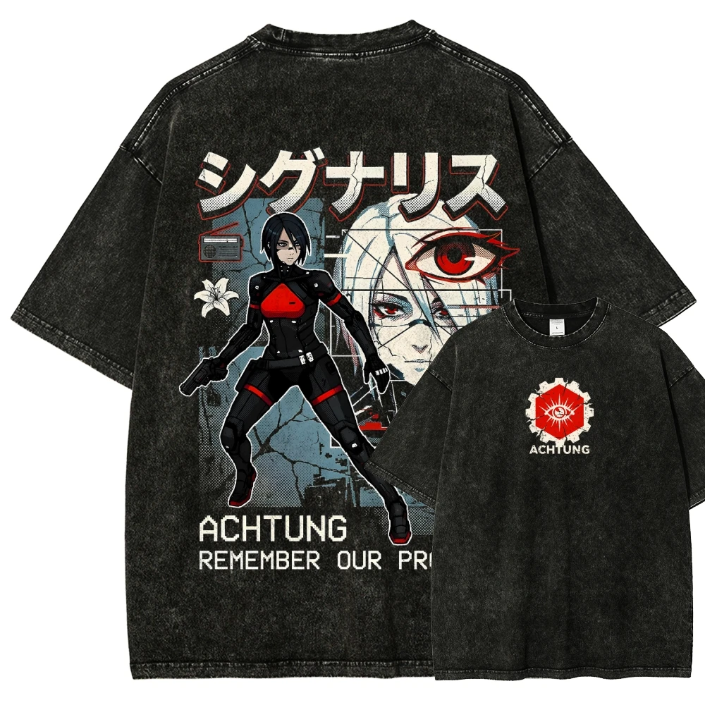 Image of signalis Washed T-Shirt 2026 Neues Modell Persönlichkeitskleidung Hemd Ganzjahreskleidung Streetwear Trendiges, hochwertiges, angesagtes Produkt