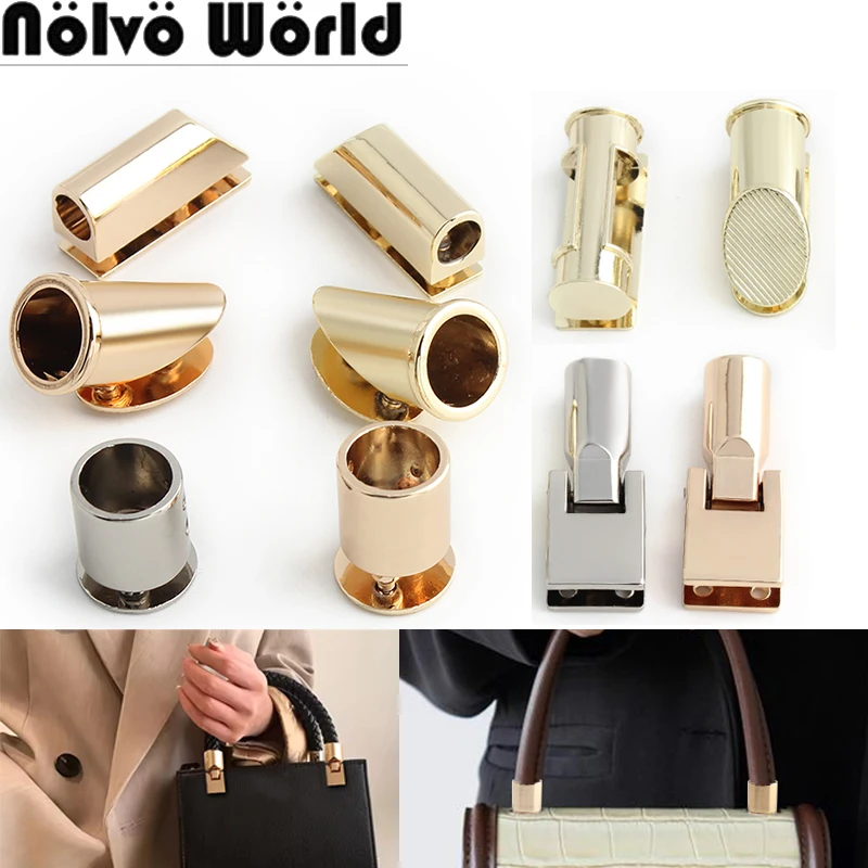 4-30-50PCS Metal Bag Side Edge Hang Screw Buckle For Leather Craft Bag Strap Belt Handle Shoulder Round Slide Clip Accessories