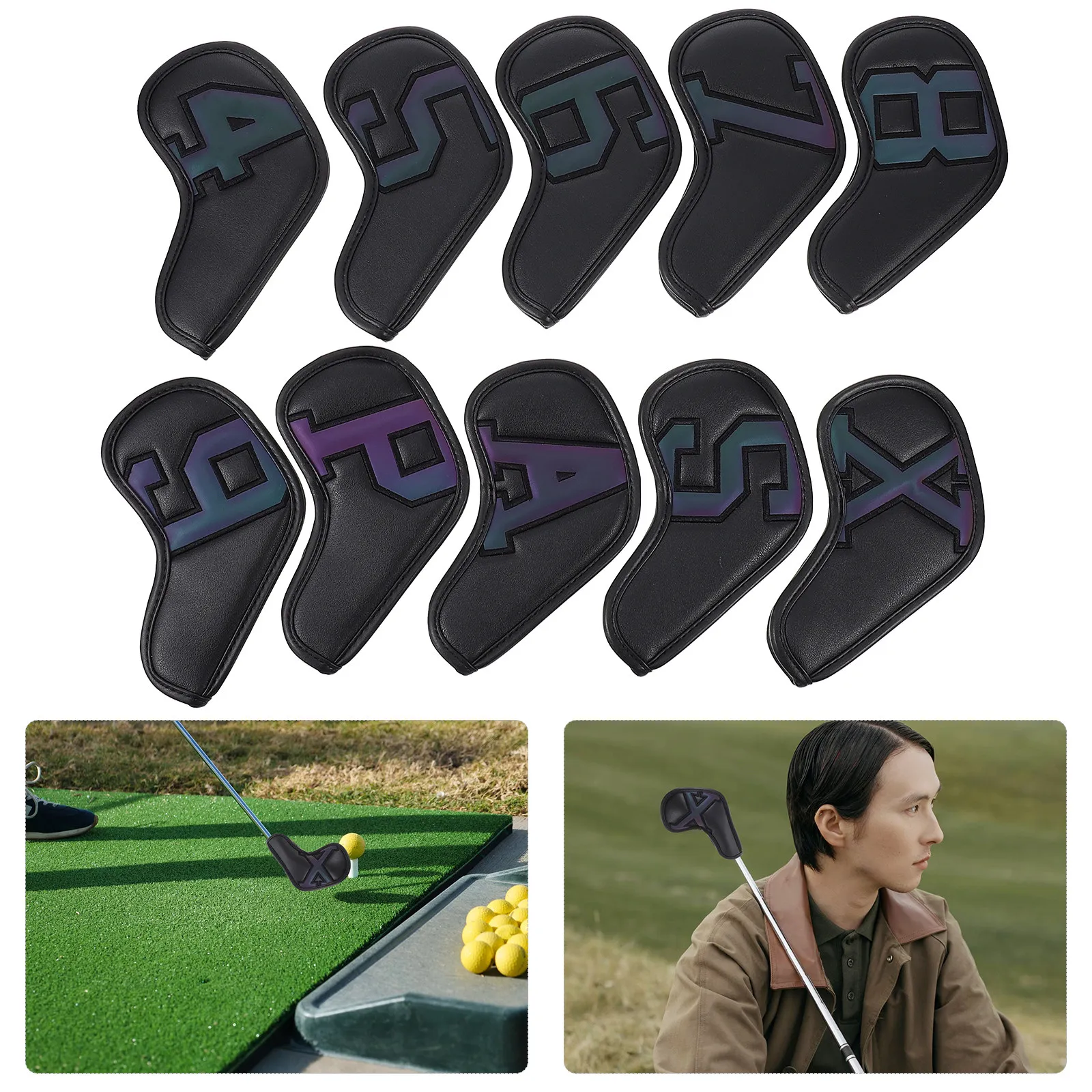 

10 шт. чехлов для клюшек для гольфа, простой креативный дизайн для защиты клюшек, идеальный подарок для любителей гольфа, аксессуары для спортивных энтузиастов