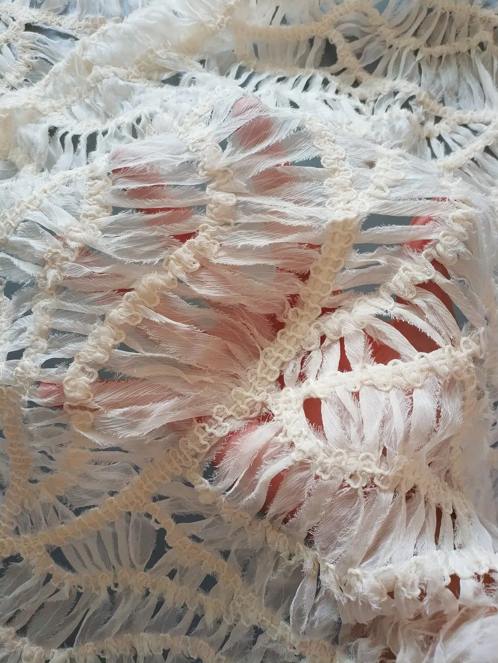 

Unique irregular patchwork hollow-out mesh fabric for clothing, home furnishings, designer sewing fabric, DIY sewing materials