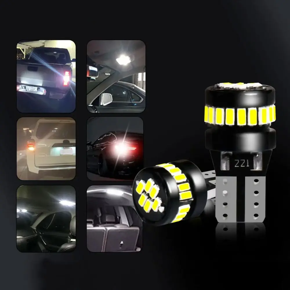 

2PCS Canbus Automotive LED Lights Water Proof T10 W5W Parking Lights 360Degree Lightings Ultra Brightness License Plate Lights