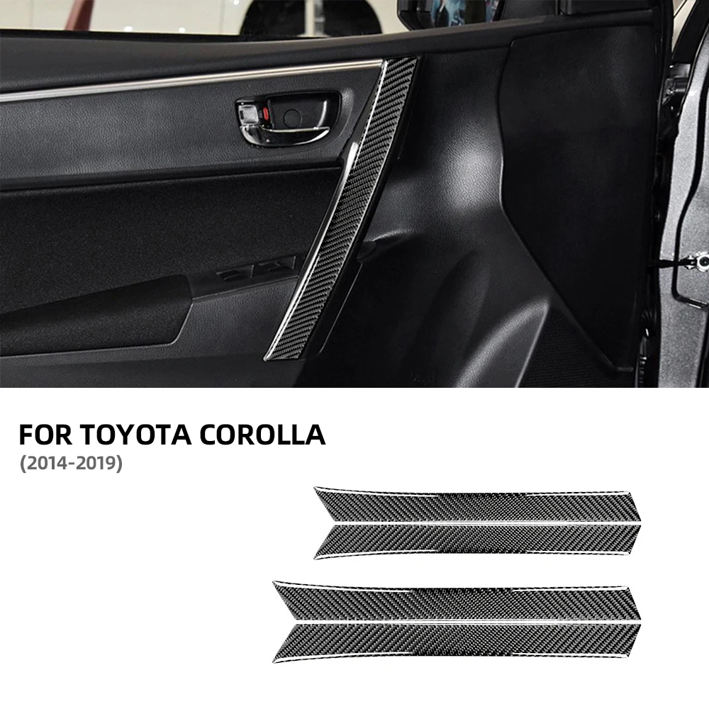 Carbon Fiber Black Fit for Toyota Corolla 2014 2015 2016 2017 2018 2019 Door Handle Car Acceccories Interior Stickers Tools 차량용품