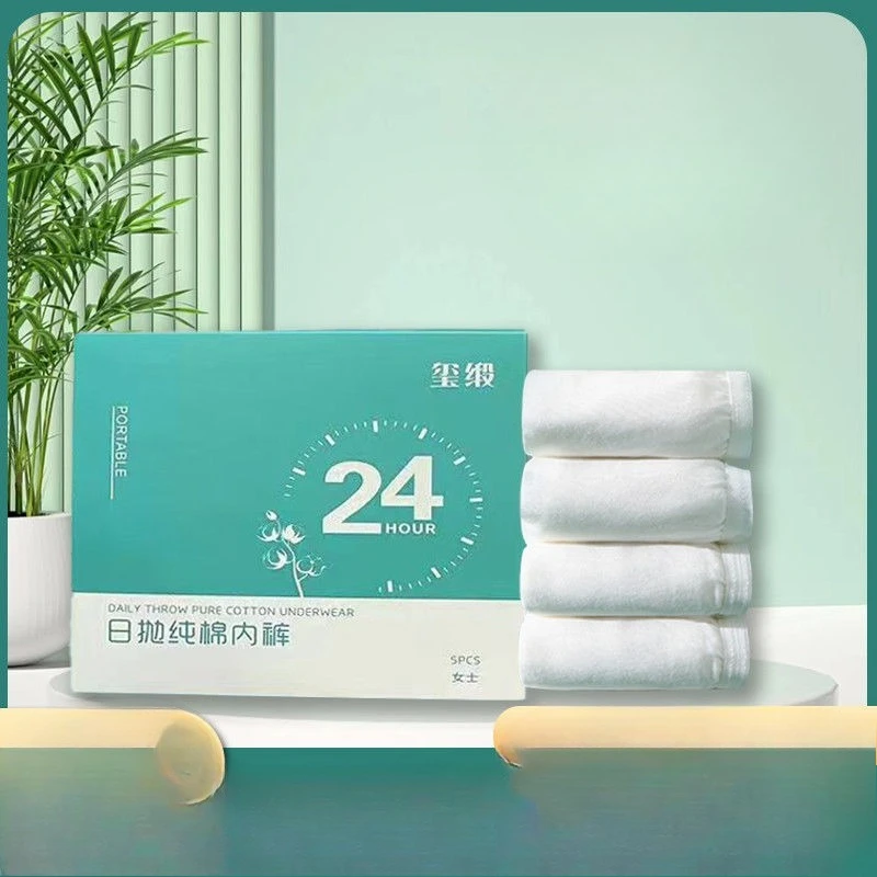 

Одноразовые трусики из чистого хлопка, одноразовые стерильные трусы для девочек, треугольные трусики, несмываемые, портативные, для путешествий, на каждый день