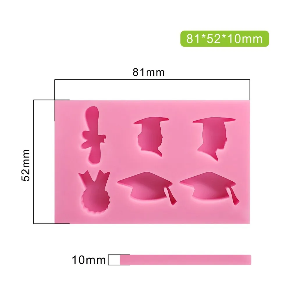 DIY Graduate Silicone Molds Owl Bachelor Cap Fondant Mold Party Cake Decorating Tools Candy Clay Chocolate Gumpaste Moulds M437