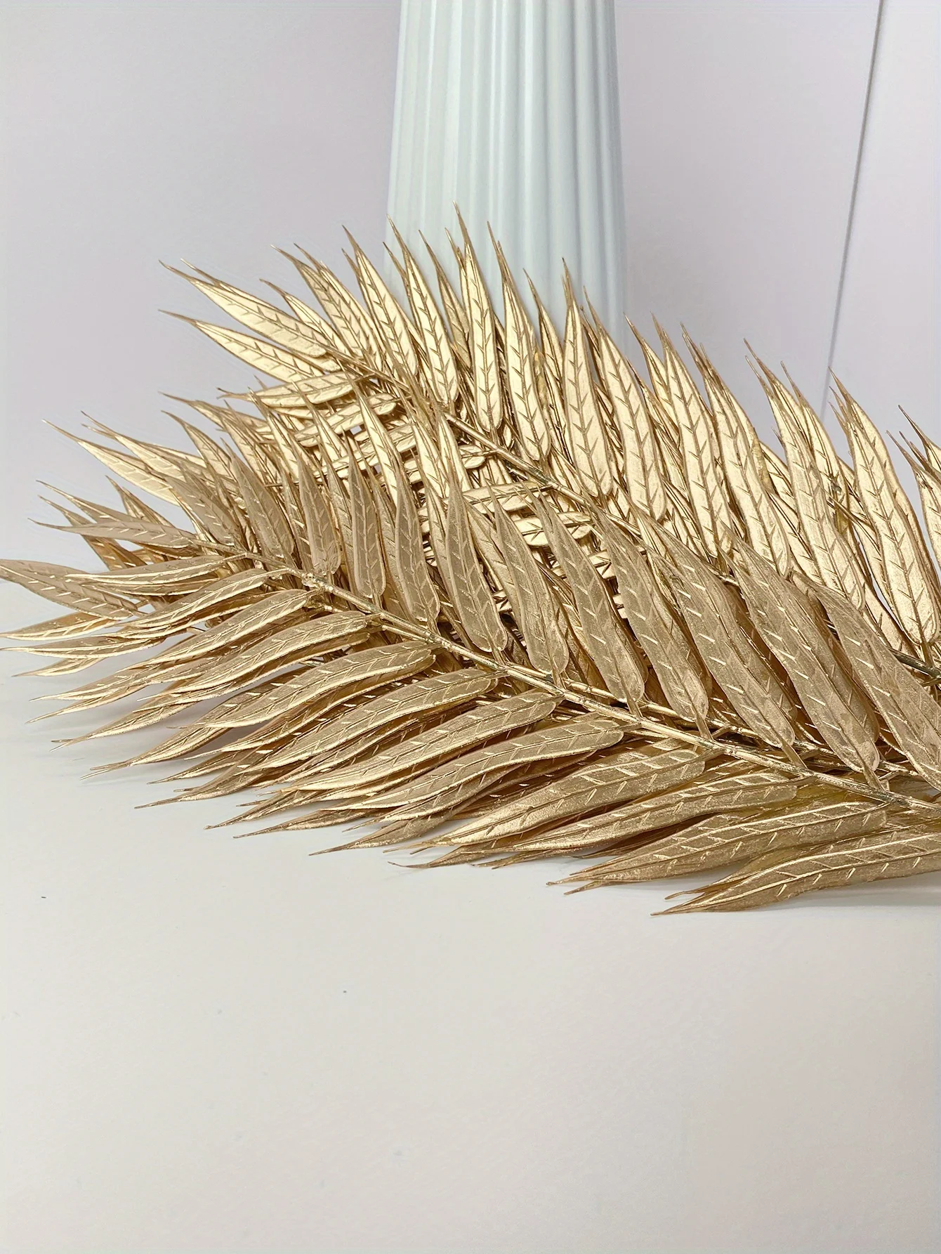 10 Stück/5 Stück goldene Weidenblätter, Simulation goldene Blätter, Hochzeits-Mittelstücke, Brautpartys, Partys, Gartendekoration, Neujahr – Detail 2