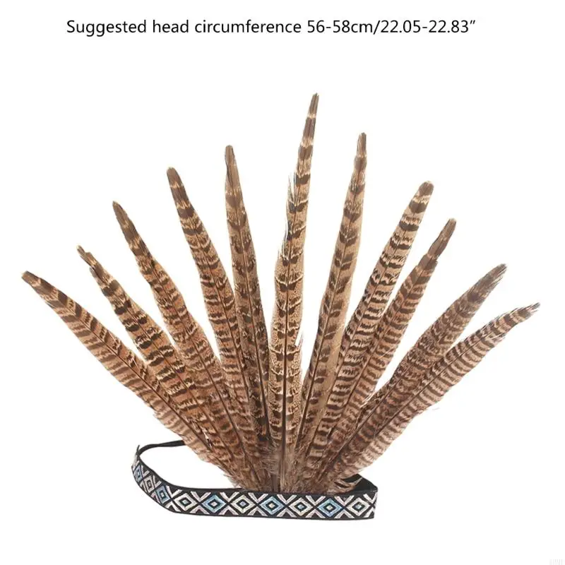 49mf estilo étnico cabello aro dihinesto y diadema plumas diadema Halloween