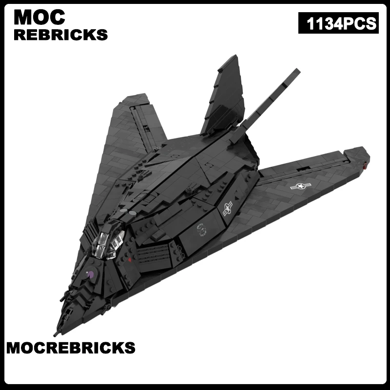 

WW2 Military Weapons Air Force F-117 Nighthaw Personnel Carrier Fighter MOC Building Block Series DIY Model Boy Toys Bricks Gift