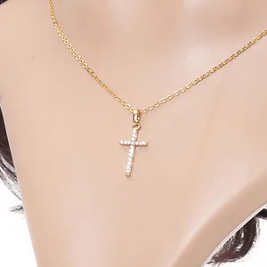 Hot Selling Jewelry Cross Pendant Necklace Dengan Zircon Desain Modis Dan Personal Rantai Leher Hip Hop Populer 10 liontin ortodoks penjualan terbaik - №