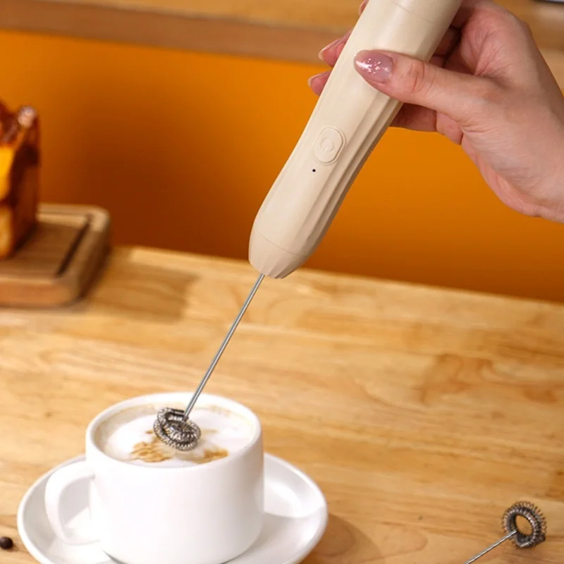 Electric Milk Frother Wand, Handheld Cappuccino Foam Maker for Coffee, Hot Chocolate, Whisk Drink Mixer, Battery Operated, Home