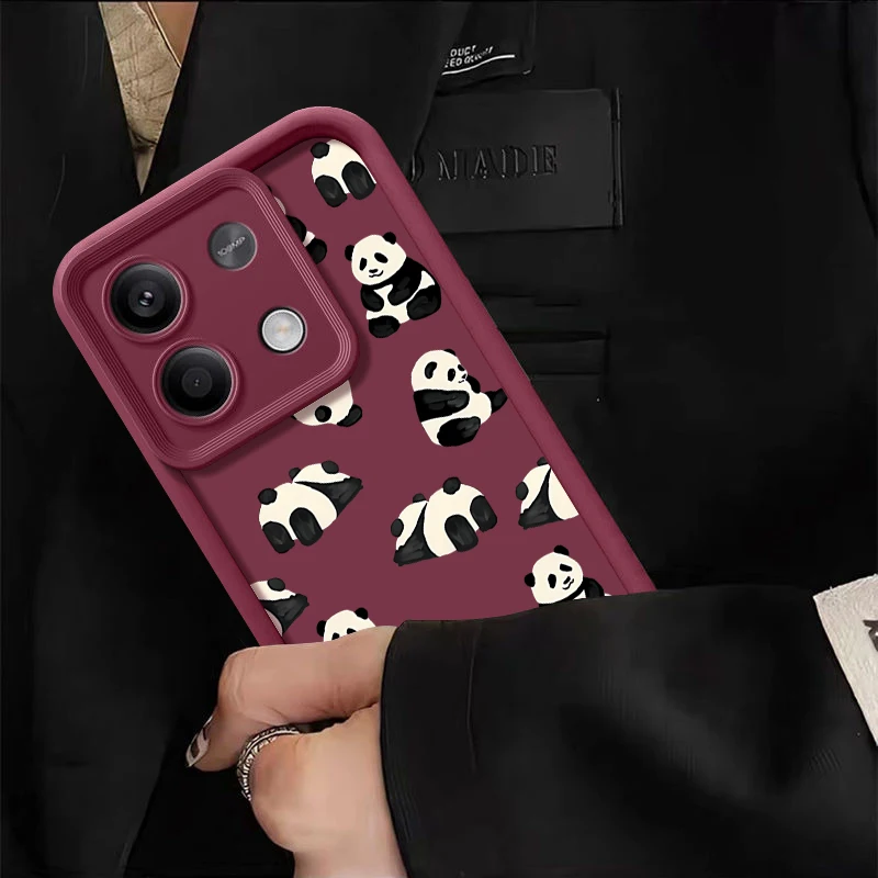 Cute Baby Panda Phone Case For Xiaomi Redmi Note 13 12 11 Pro 5G 4G 11s 10 Poco F6 X6 X5 M6 13T 11T Pro Shockproof Bumper Cover