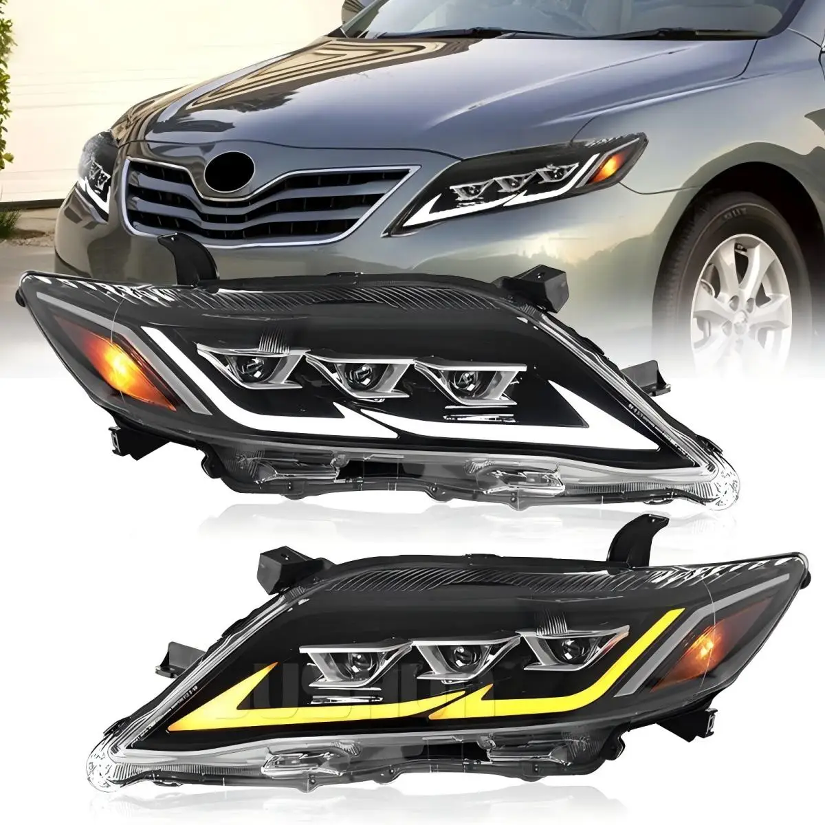 LED Headlights For  Toyota Camry 2010-2011 6th Gen DRL Animation Assembly