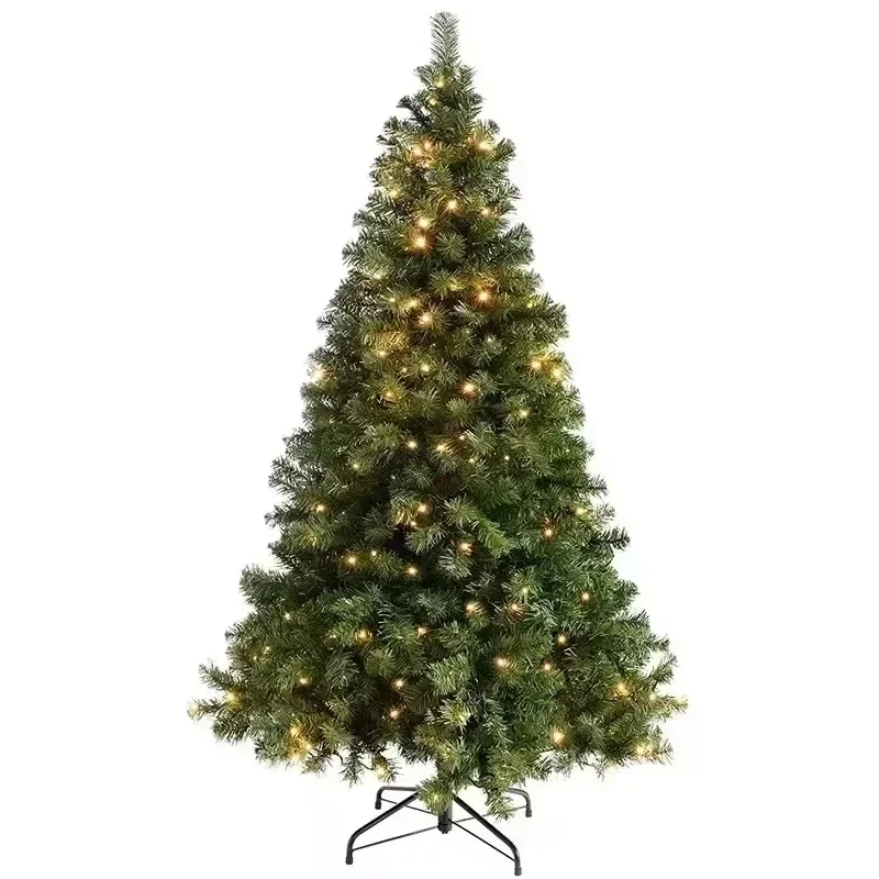 Artificial PVC Christmas Tree 150/180/210cm Green Large Fir Xmas Pine Tree Reusable with Stable Metal Tripod Ornaments Christmas