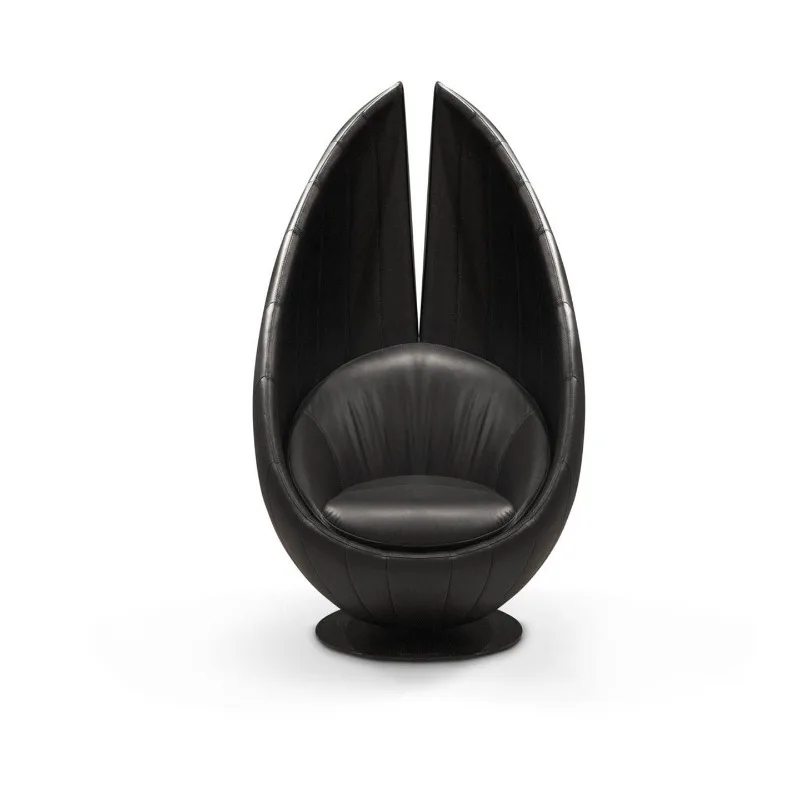 Light luxury simple creative hotel lobby reception fiberglass rotating back chair