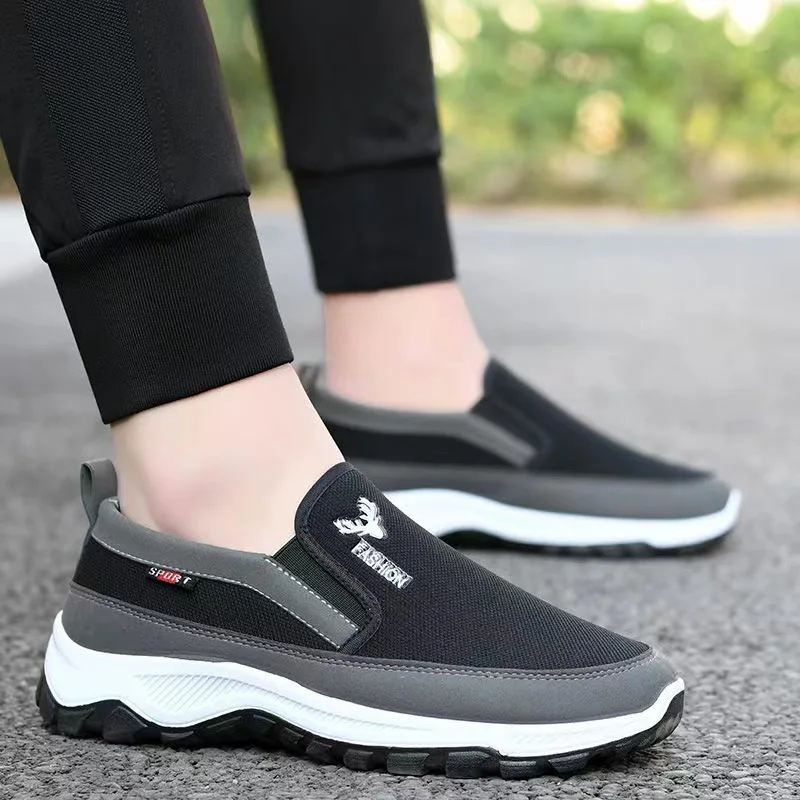 Men Casual Shoes Outdoor Walking Shoes Breathable Mesh Sneakers Footwear Slip-on Tennis Shoes Mens Loafers Zapatos Casuales