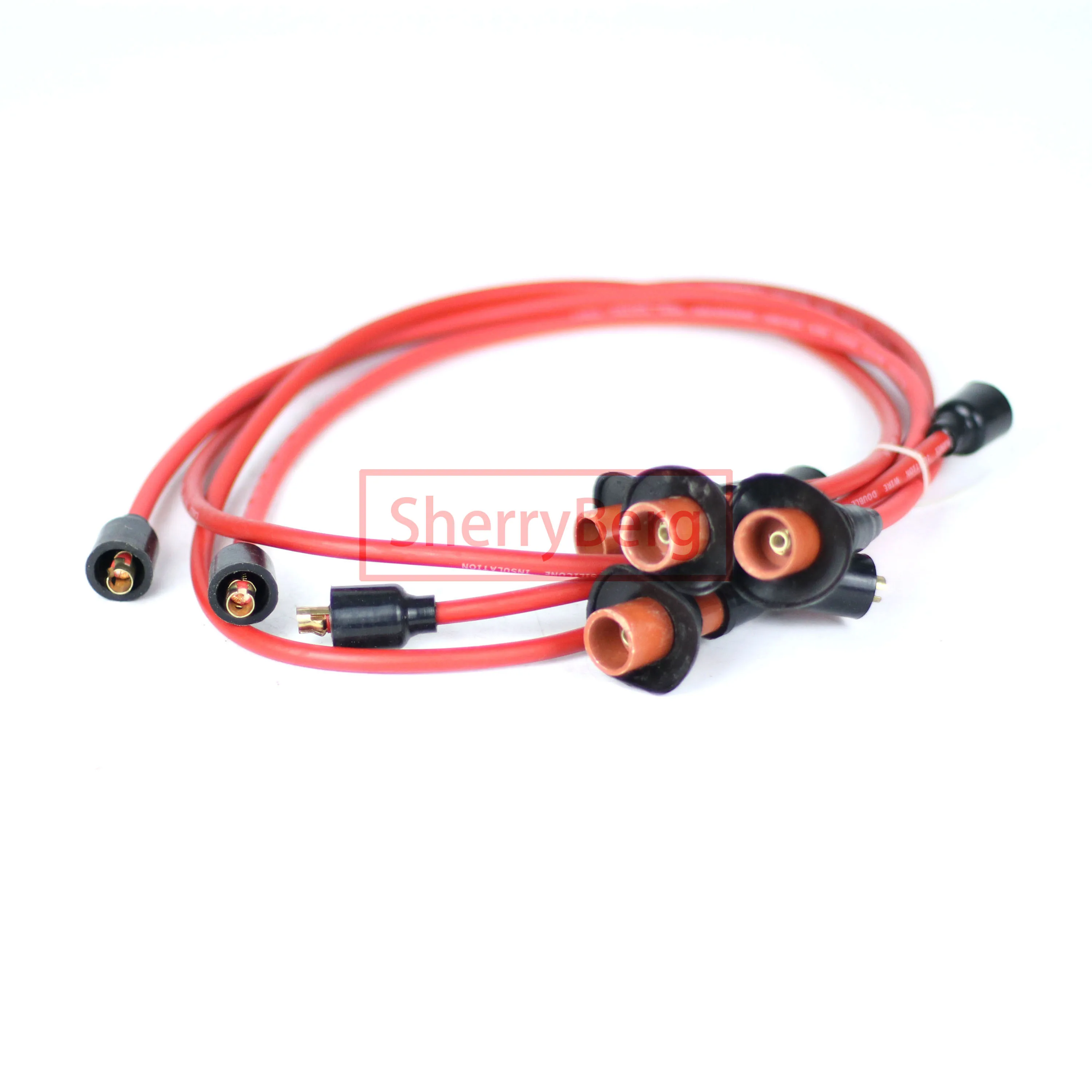 SherryBerg Cables For VW Spark Plug Wire Set. 111998031A. 1200-1600cc. Bug Bus Ghia VW Ignition Wires Type 1 2 and 3 VWs Red