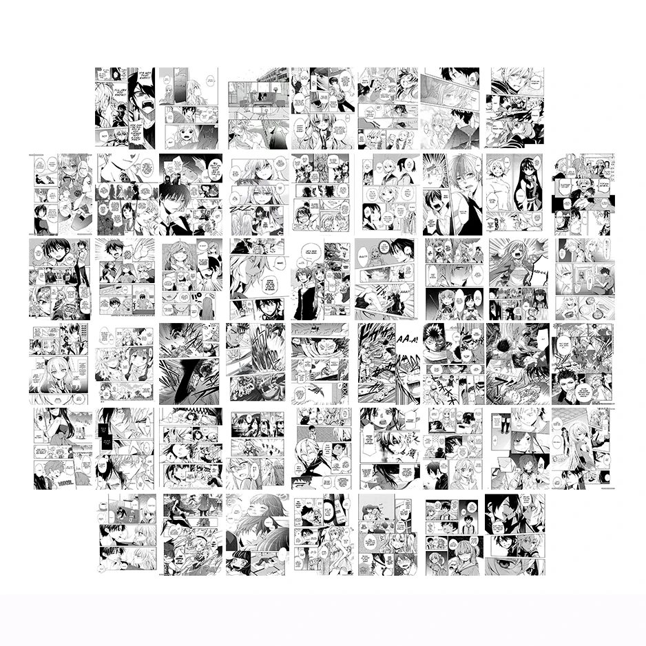 50Pcs Japanese Manga Popular Anime for Wall Collage Kit Chic Print Room Decor for ACG Culture Wall Art Postcard for Bedroom Prop