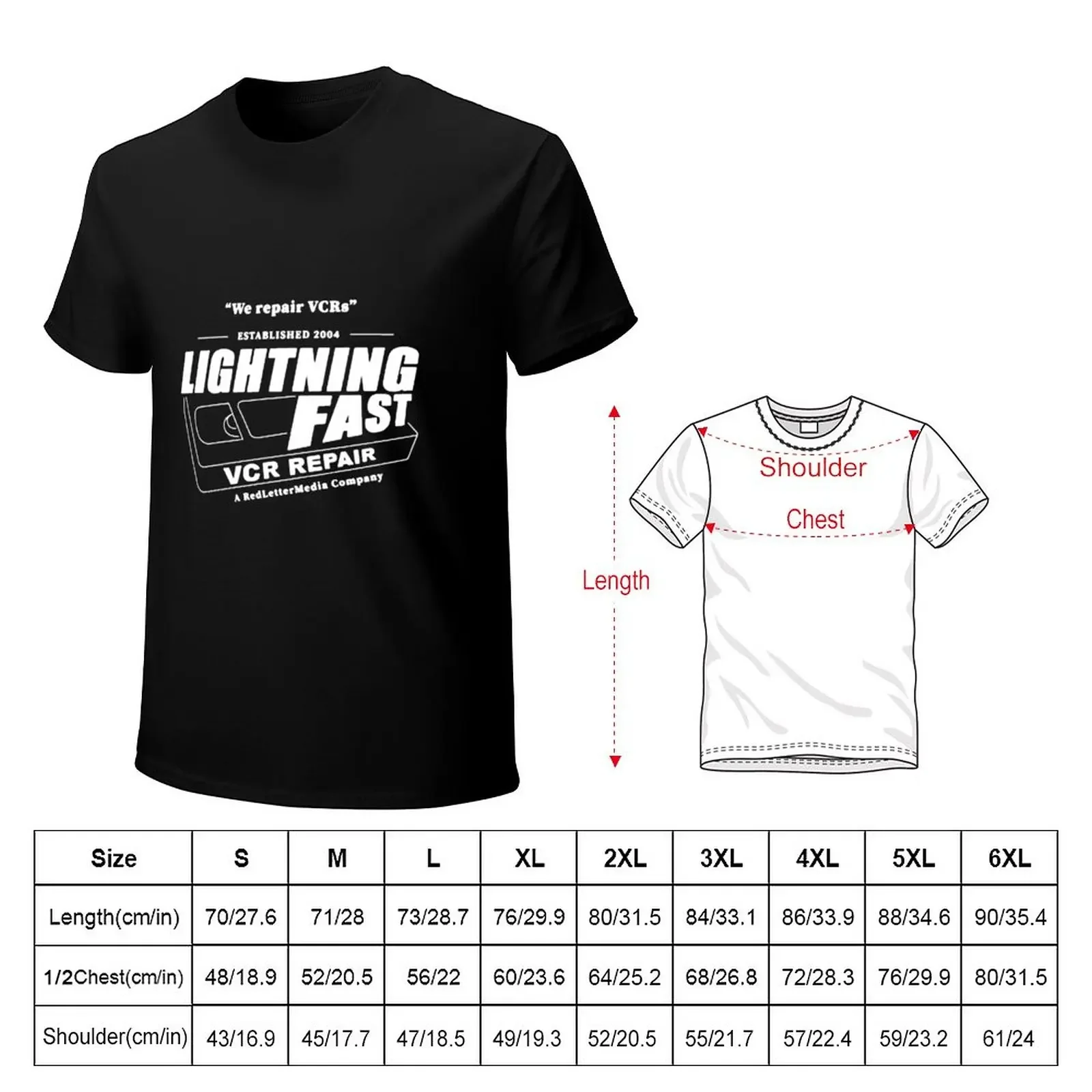 Lightning Fast VCR Repair RedLetterMedia T-Shirt summer clothes aesthetic clothes T-shirt men