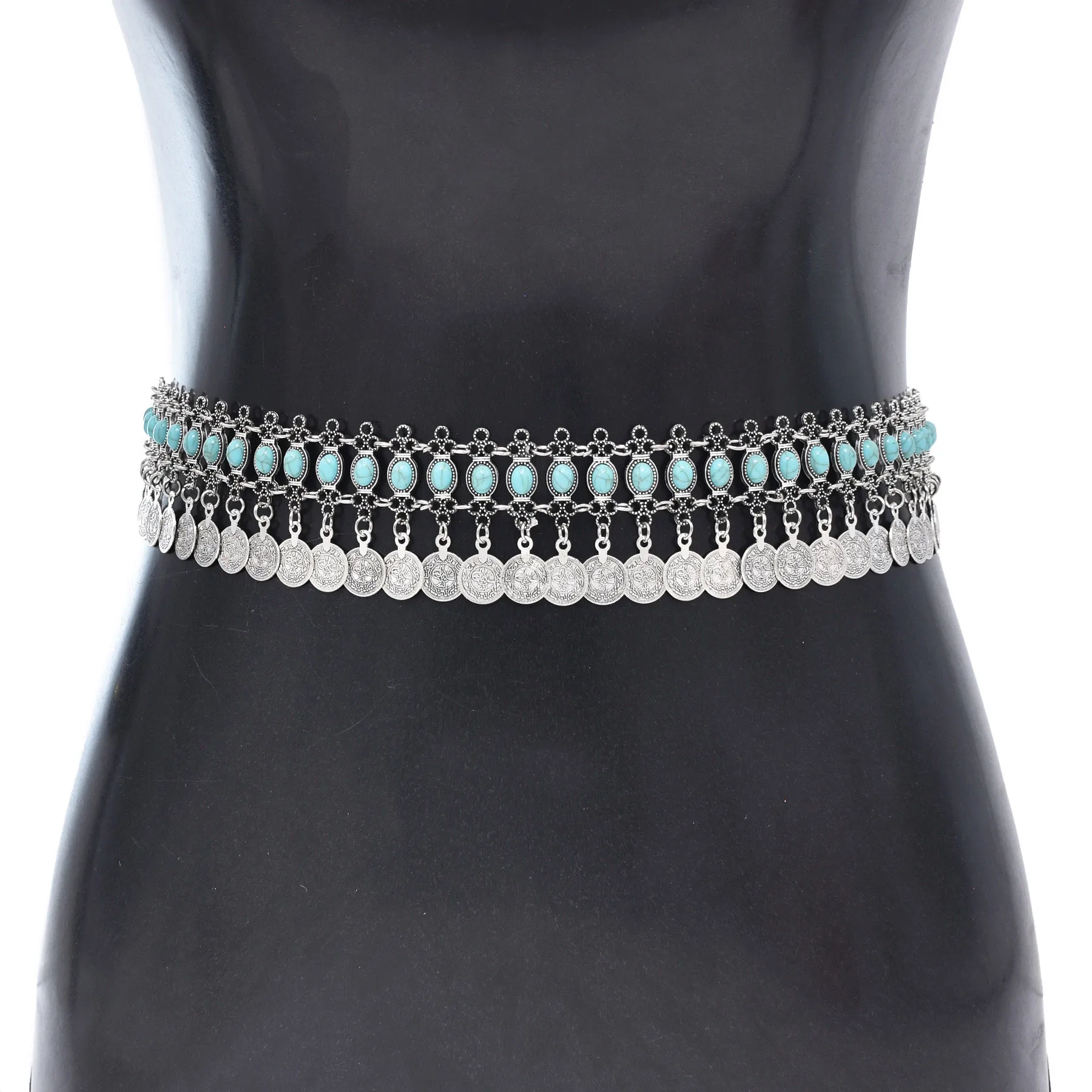 Turkish Coin Long Tassel Belly Chains for Women Crystal Waist Dance Belt India Gypsy Statement Beach Jewelry