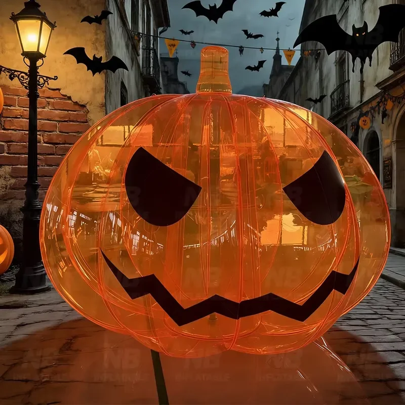 2m Inflatable Yellow Black Pumpkin Balloon Inflatable Big Pumpkin Decoration Can Be Customized