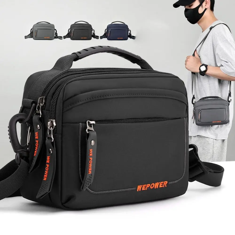 

Multi-pockets Men's Shoulder Bag Large Capacity Waterproof Business Crossbody Bag Adjustable Multifunctional Nylon Waist Bag