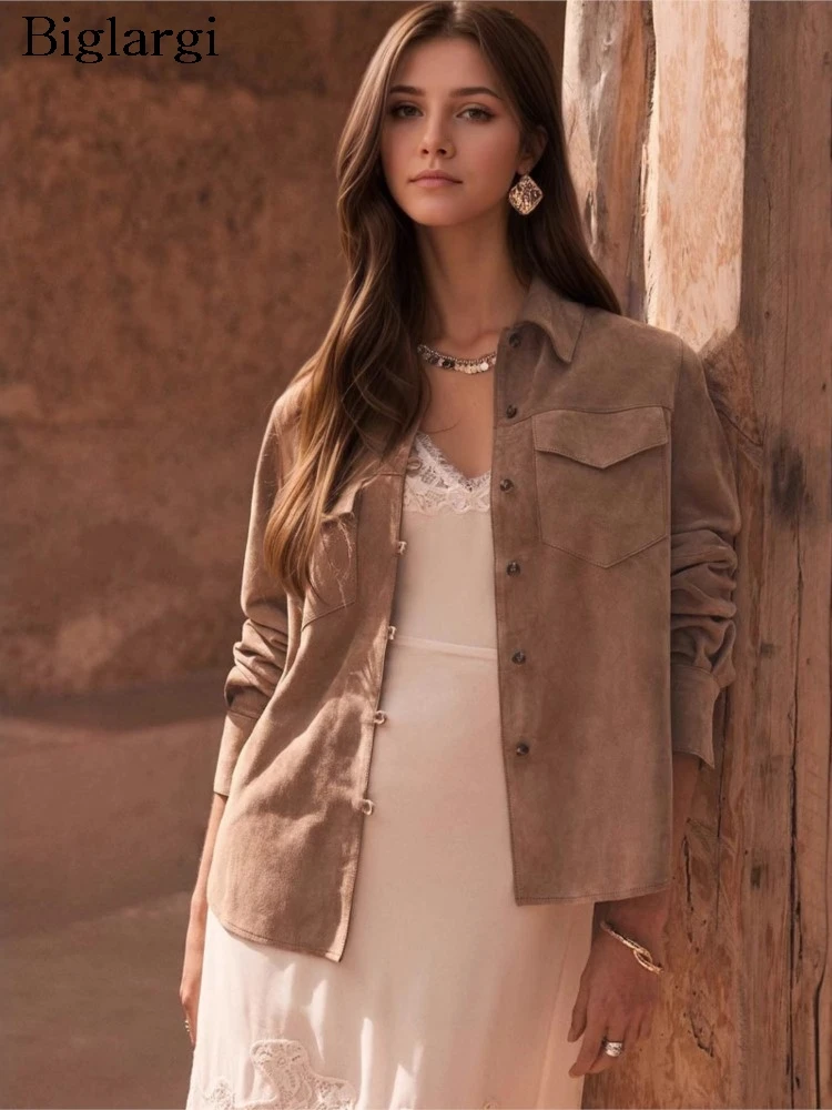 

Autumn Shirts Coat Women Fashion Korean Style Ladies Shirts Jackets Loose Long Sleeve Casual Woman Coats