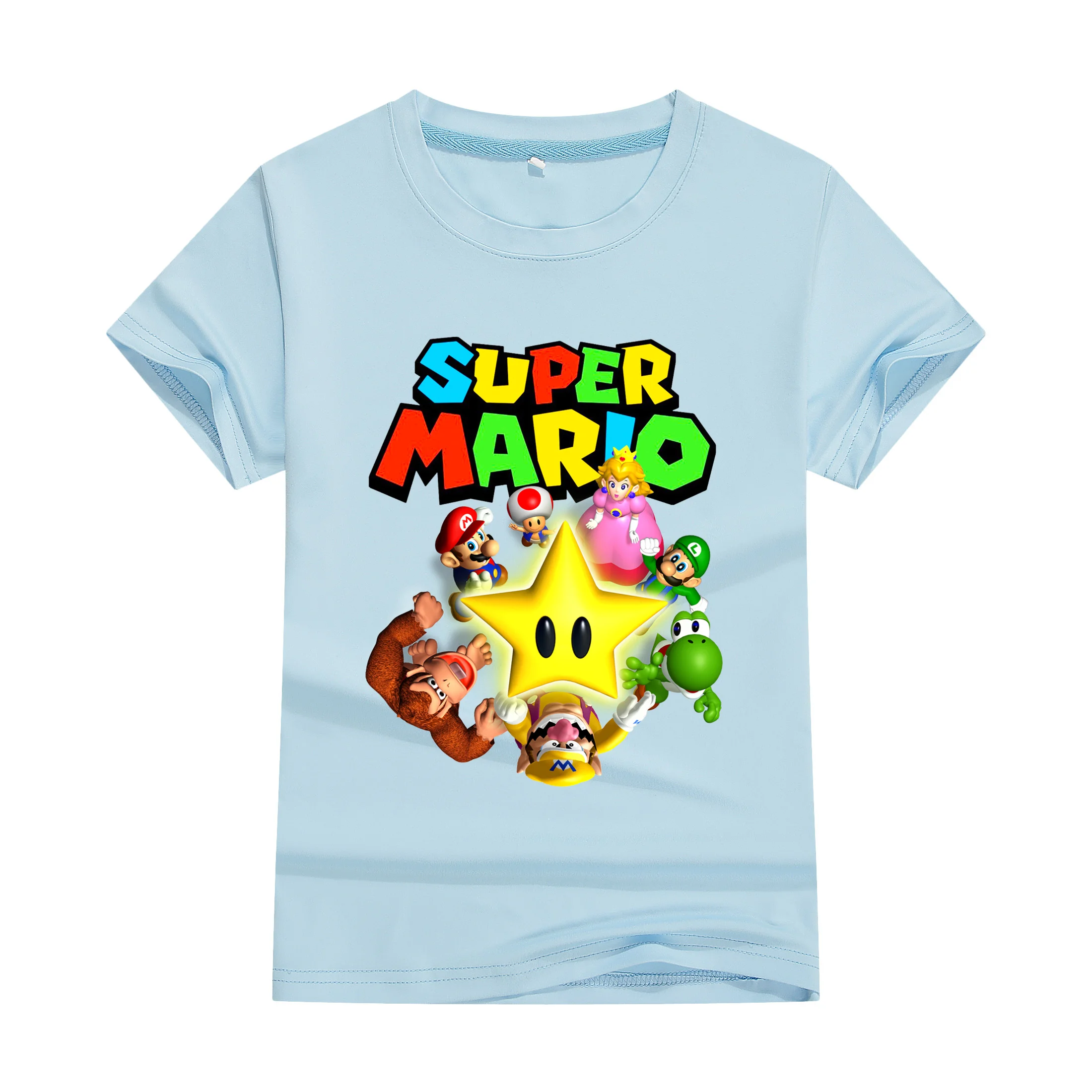 2024 Zomer Super Mario Bros T-Shirt Korte Mouw Hiphop Cool Ademend Casual Volwassen Kinderen Tiener Identieke Katoen Casual T-Shirt