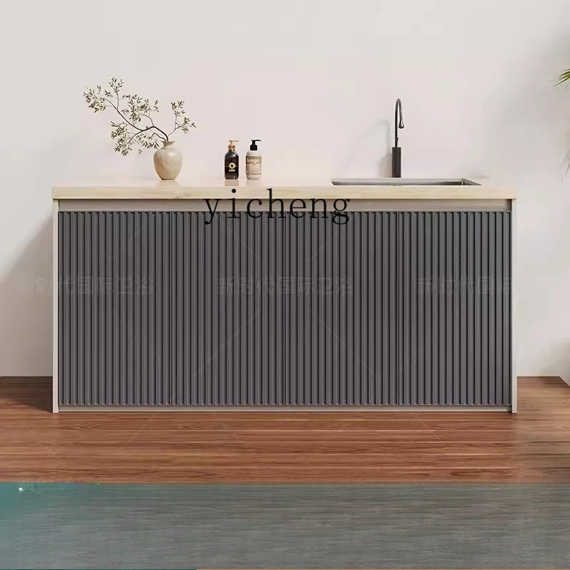 

ZK honeycomb aluminum rock slab washing table stainless steel basin courtyard pool basin balcony storage cabinet