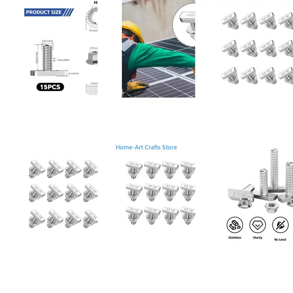 Y3NA Strong T Slot Screw Set M8x20mm Hammers Head Design Screws set for Industrial Aluminum & Greenhouse Application