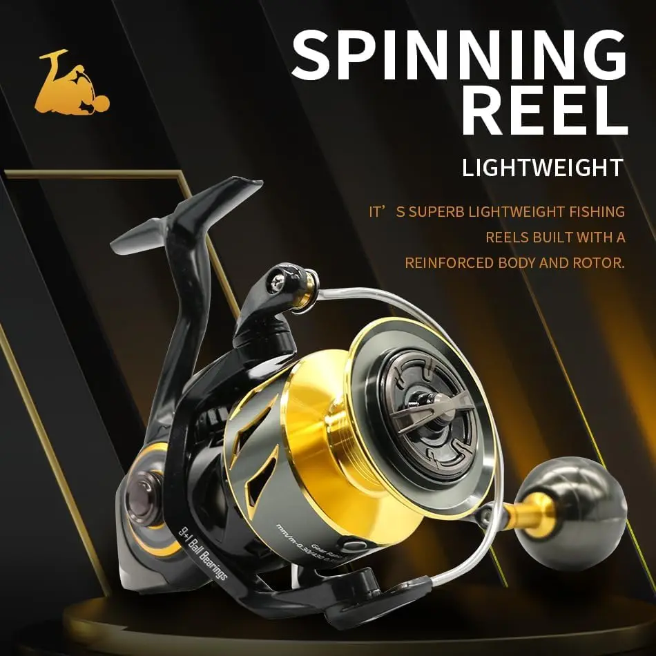 Rooblinos SW Long Shot High End Offshore Reel Full Metal 4000 8000 Series 9 + 1 BB 66LB Max Drag for Pro Saltwater Fishing