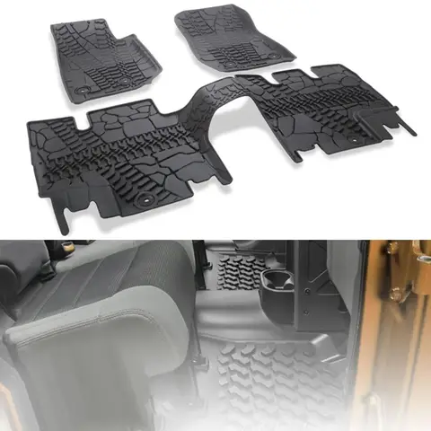 새로운 3피스 카고 플로어 라이너 매트 모든 날씨 Jeep Wrangler JK 2014 2015 2016 2017 2018