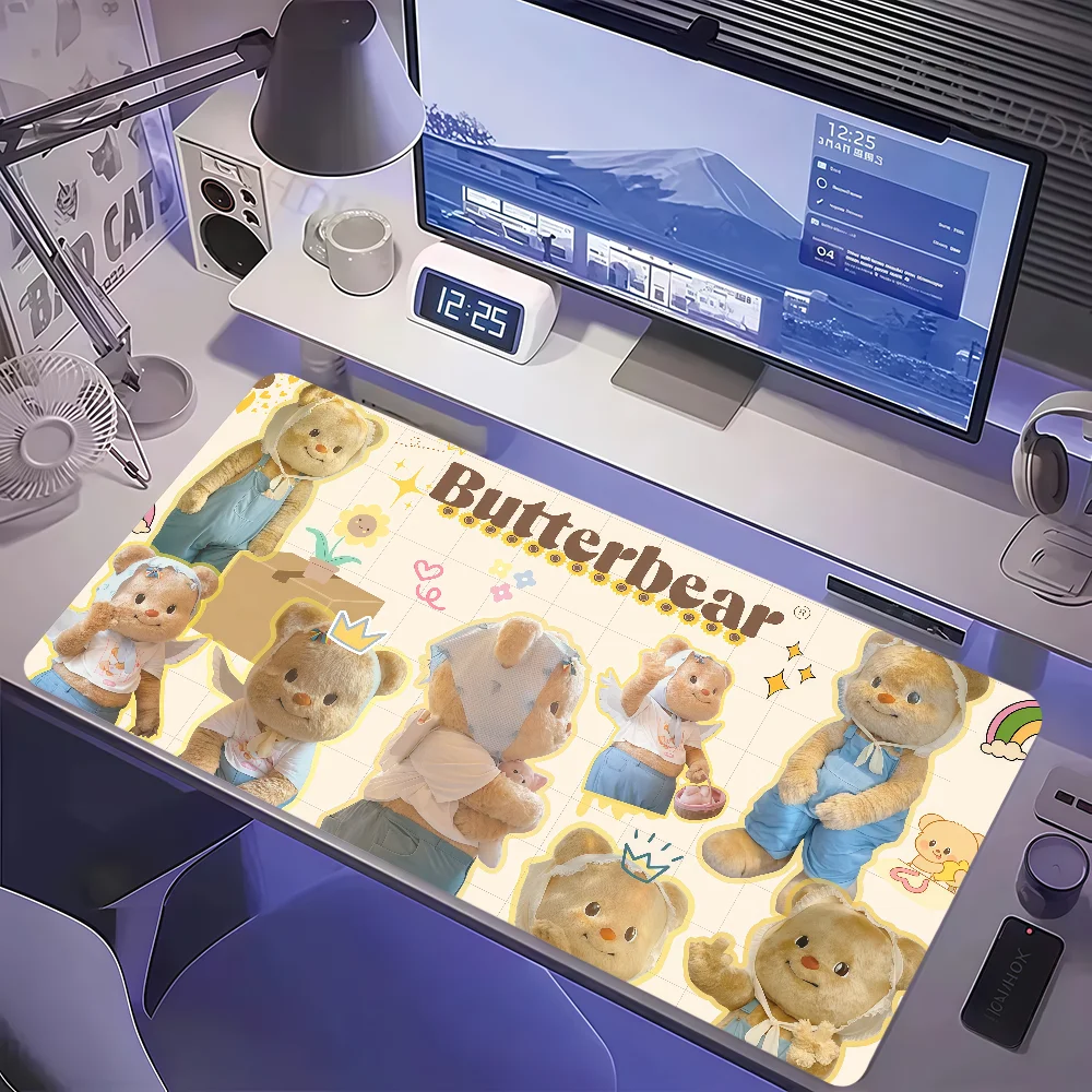 B-Butter bear Mouse Pad Non-slip Thickened MousePad Large Writing Lockedge Office Student Gaming Cushion