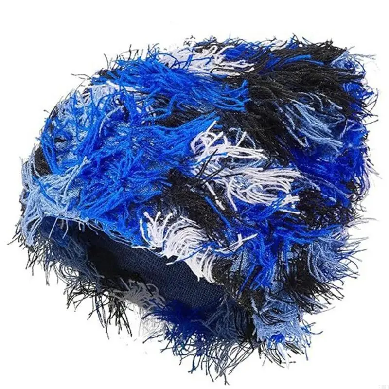 للجنسين قبعة صغيرة الهيب هوب مهدب قبعة المتناثرة نمط لفائف فوضوي الخريف الشتاء F3MD #2