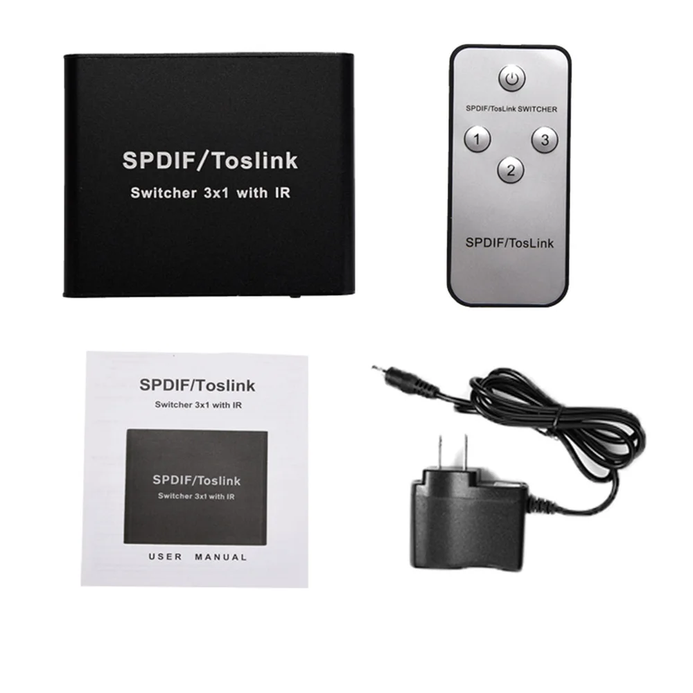 

SPDIF/Toslink Splitter 3x1 SPDIF/TosLink Digital Optical Audio Splitter