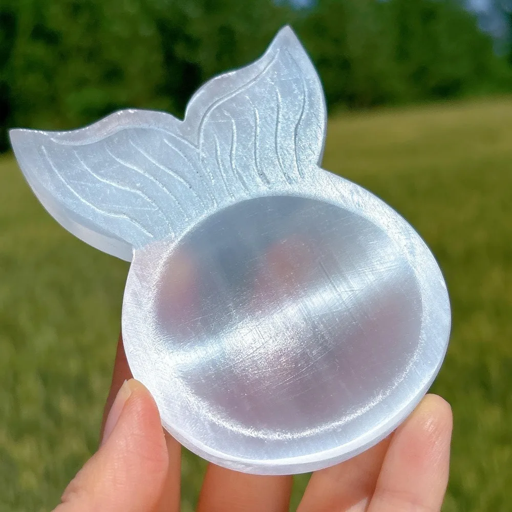 Natural Selenite Fishtail Bowl,Power Bowl,Quartz Crystal Bowl,Mineral Samples,Energy,Home Decor,Reiki Healing,Crystal Gifts