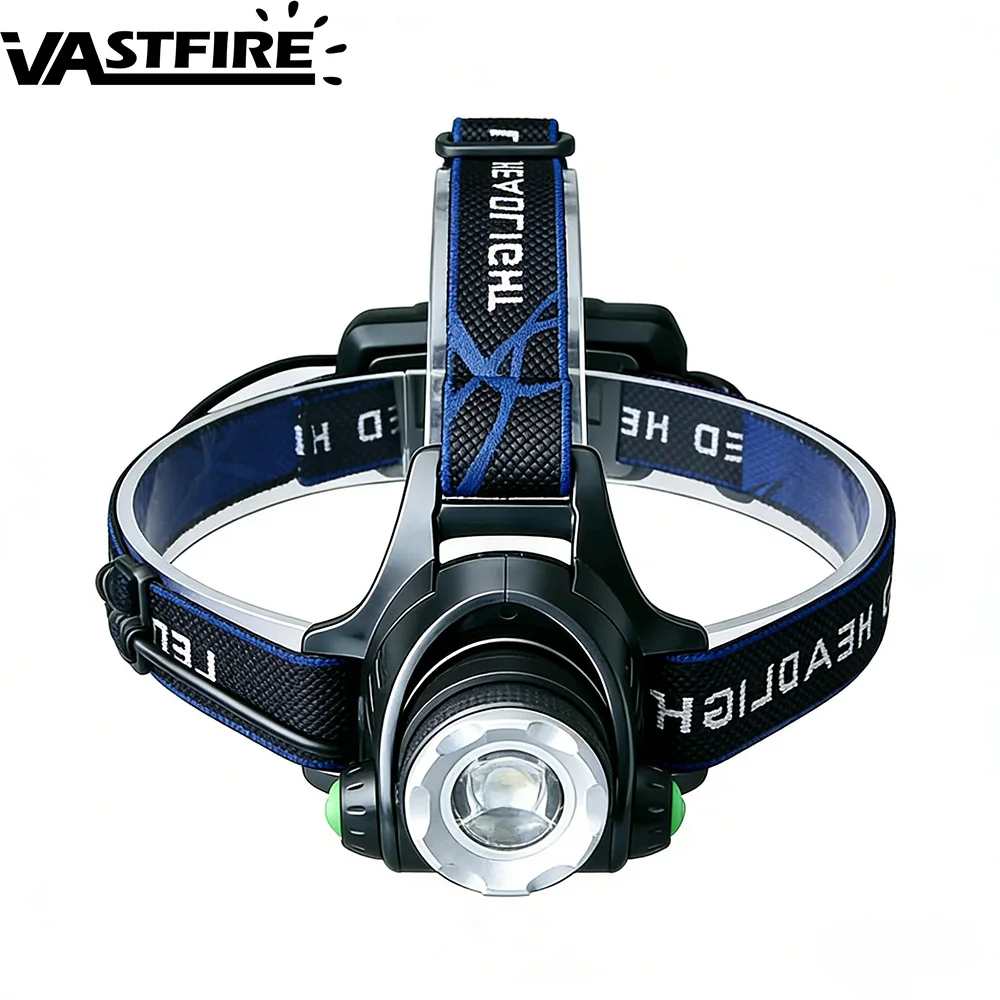 Powerful LED Headlamp Rechargeable Telescopic Zoomable Headlight Outdoor Waterproof Work Head Lamp High Lumen Head Torch