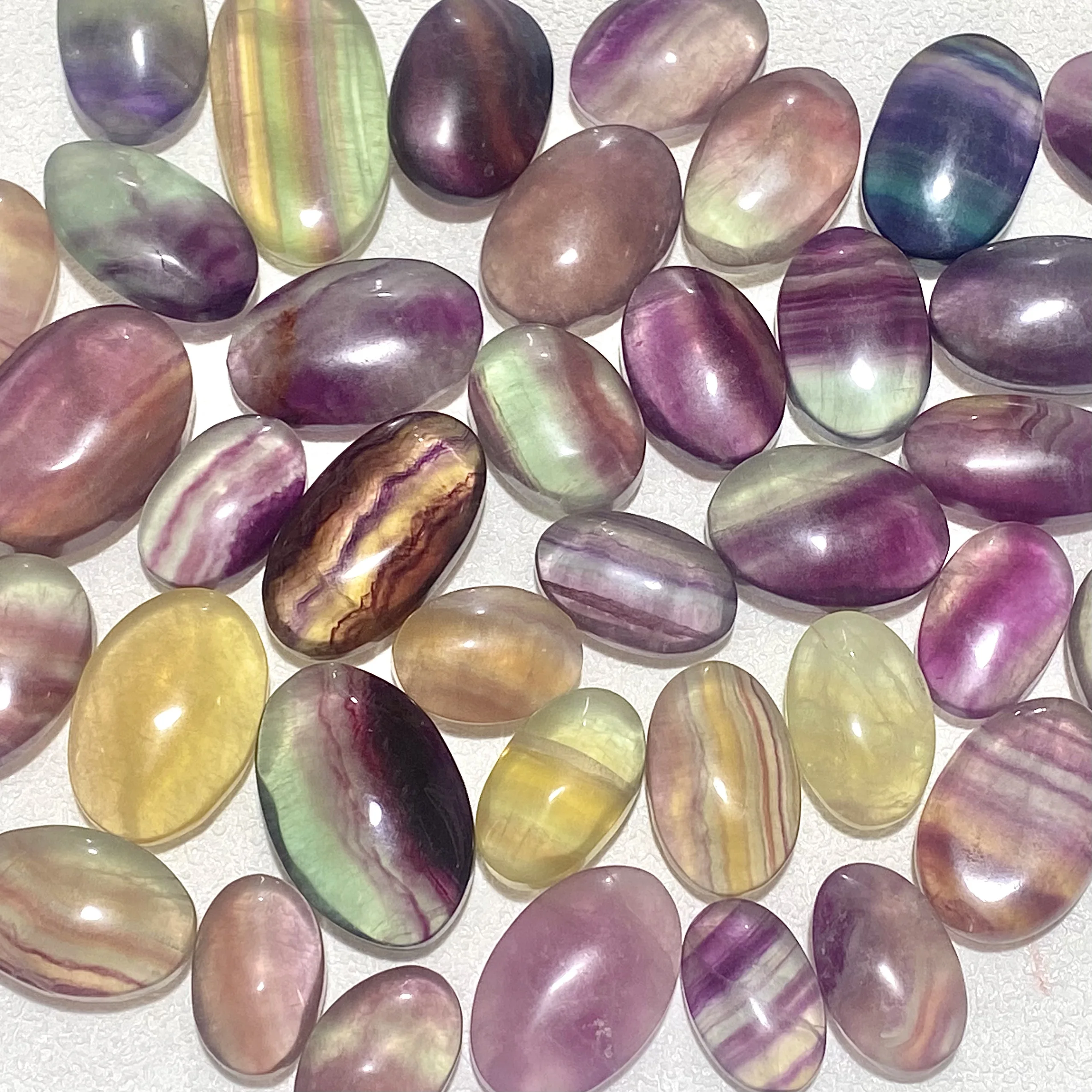 

Natural Rainbow Fluorite Crystal Palm Quartz Stone Reiki Energy Minerals Decorative Arts And Crafts