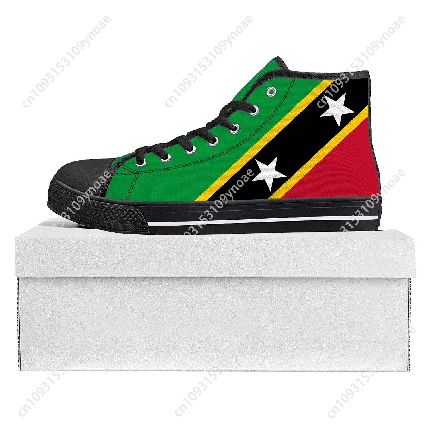 

St Kitts and Nevis Flag High Top High Quality Sneakers Mens Womens Teenager Canvas Sneaker Casual Couple Shoes Custom Shoe