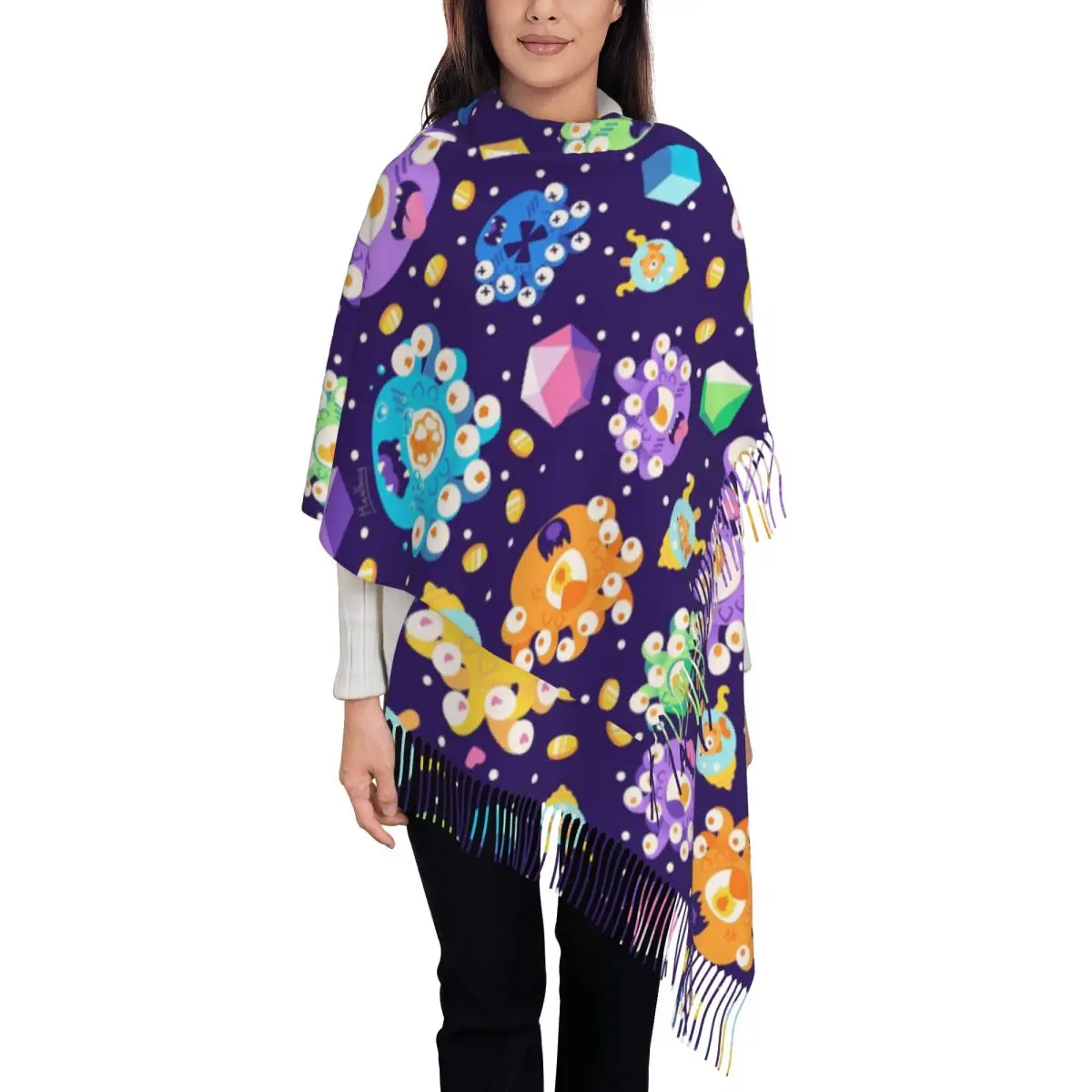 

Beholder Cuties Scarf Tassel Scarves Women Soft Warm Shawls and Wraps Long Fall Winter Shawl Wrap